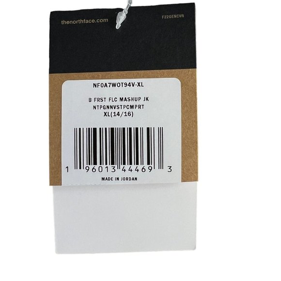 The North Face Forrest Green Mash Up Camo Fleece Jacket Youth Boy's Size XL - Picture 7 of 7